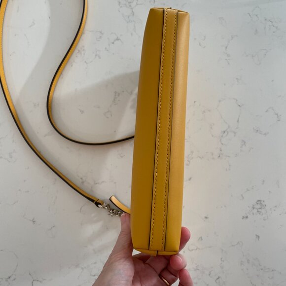 Kate Spade New York Leather Shoulder/Crossbody Designer Bag Golden Rod Yellow - Picture 7 of 16